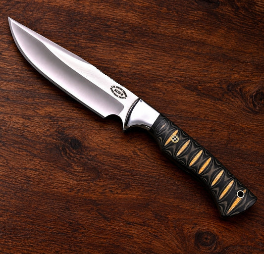 CFK AUS-8 Hunting Knife- Sculpted Linen Micarta Handle